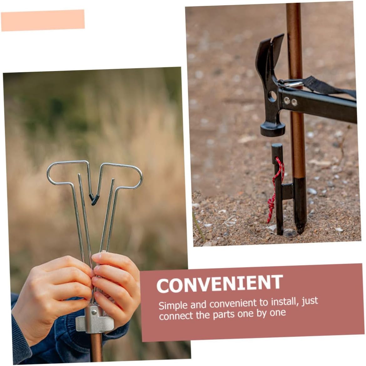 balacoo 1 Set Outdoor Folding Light Stand Outdoor Lamp Rack Outdoor Lamp Bracket Cloth Hanger Stand Adjustable Camping Lamp Holder Fishing Lantern Braces Storage Lamp Clip Aluminum Alloy, Coffee