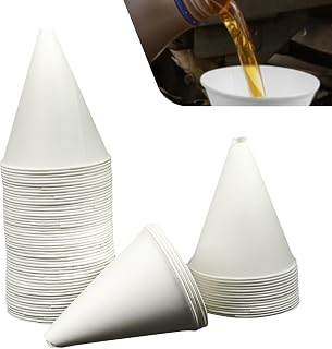 100PCS Paper funnels for Motor Oil 6oz, Disposable Fuel Filling Tool, Car No-Spill Funnels for Gas Car Change Cone Fluid Auto Use Dispensers, Windshield Washer Fluid, Kitchen Filling Bottle