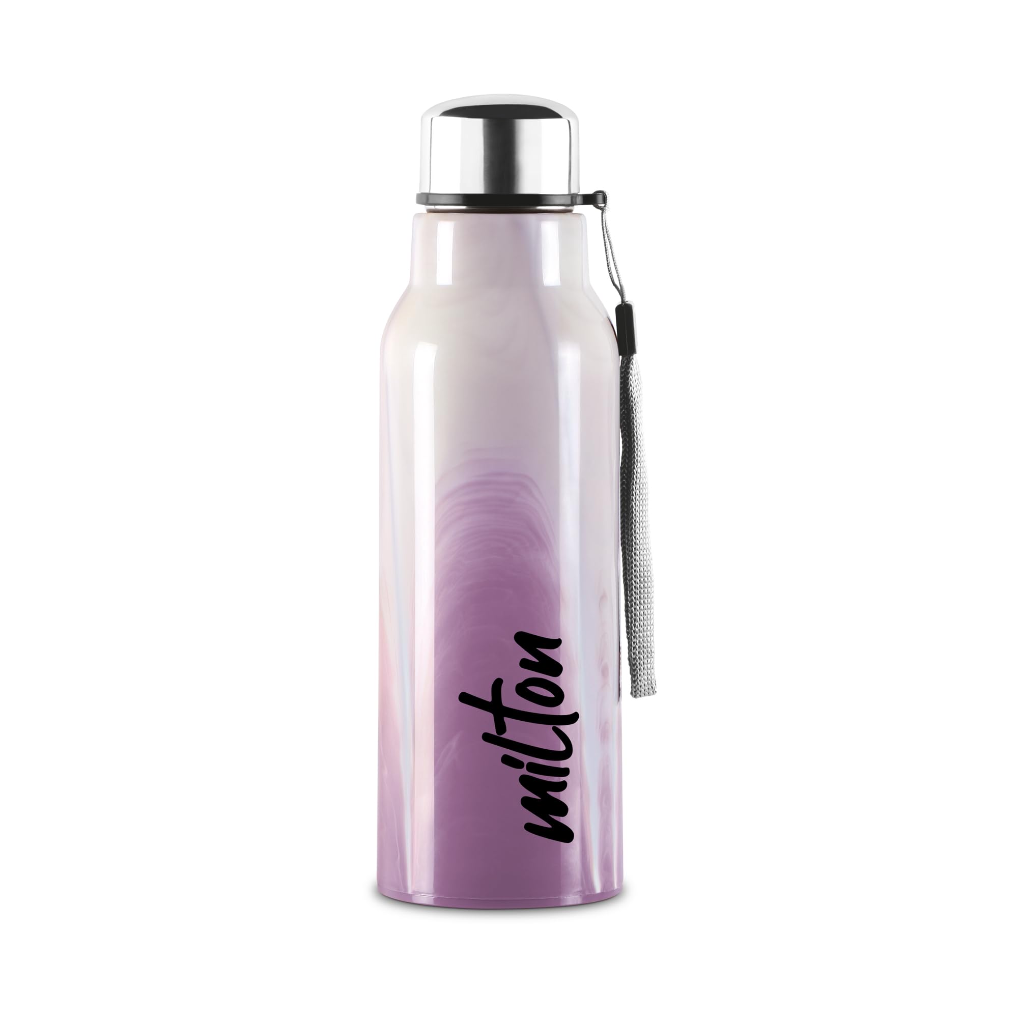 MILTON Steel Marble 600 Leak Proof, Wide Mouth & Easy to Open Insulated Inner Steel Outer Plastic Water Bottle, 520 ml, Voilet, School | Office | Travel Bottle