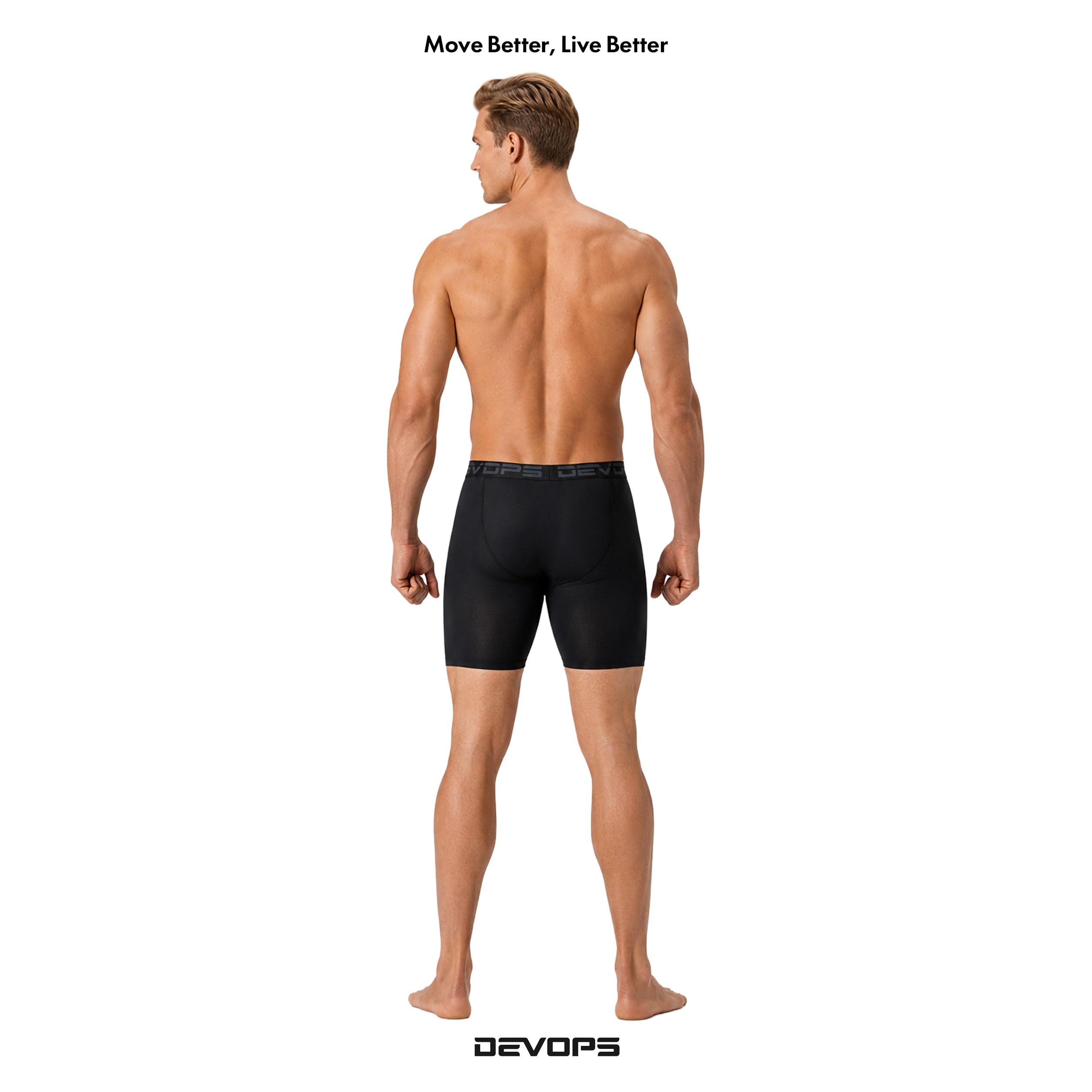 DEVOPS Ropa interior de malla seca fresca, para hombre, calzoncillos de 9 pulgadas (3 unidades) - - Small