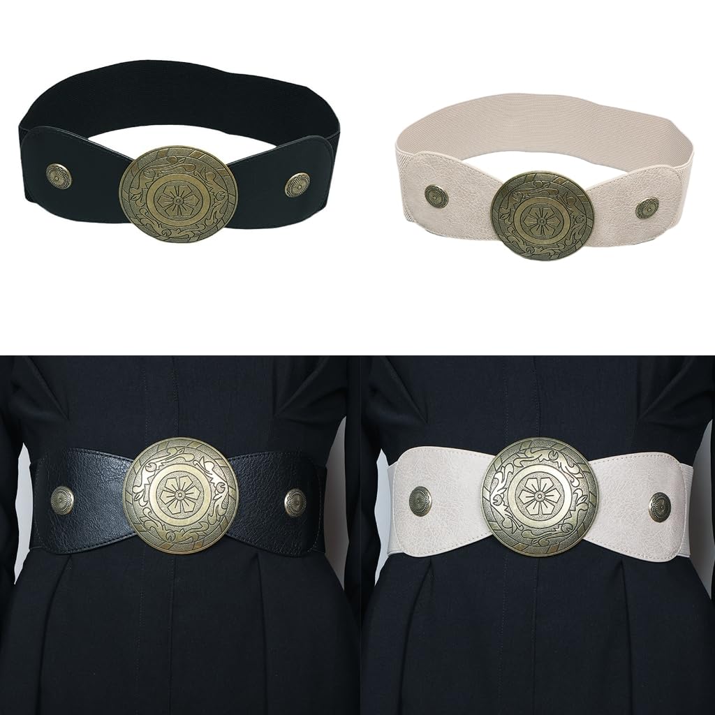 JSGHGDF Relief Round Buckle Corset Belt for Girl Jeans Trousers Decors
