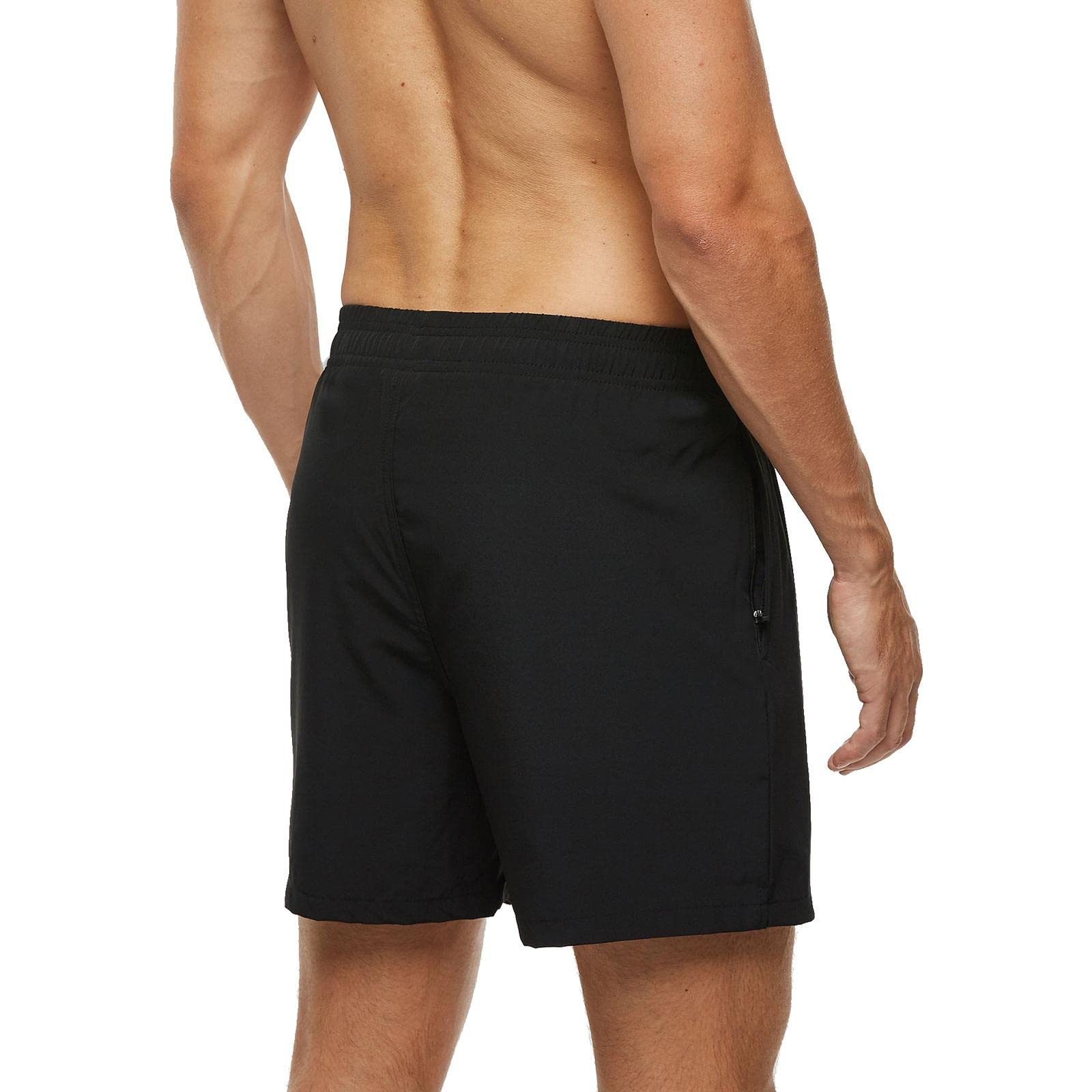 EDOTON Bañador Hombre para Hombre con Bolsillo con Cremallera Impermeable de Secado Traje de Baño Rápido Pantalones Cortos de Baño con Cordón Ajustable
