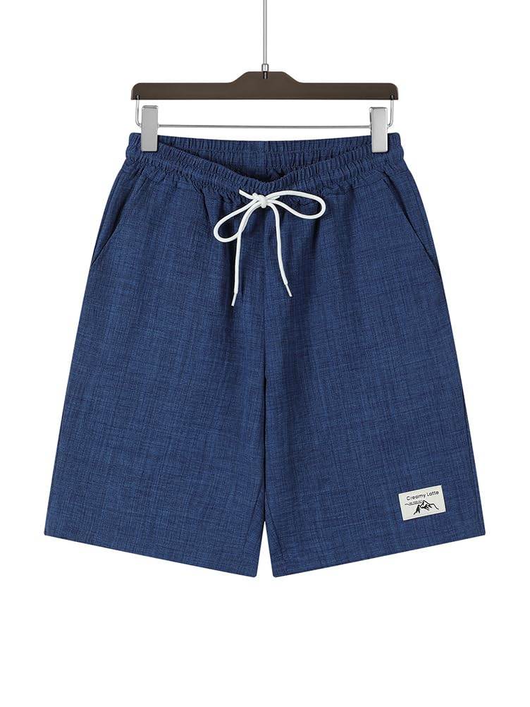 Ensemble Homme Ete Chemise Lin Manches Courtes et Short Set Jogging Ensembles Survêtement 2 Pièces Tenue de Plage Décontracté
