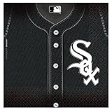 Amscan MLB Chicago White Sox Party Luncheon Party Napkins (36 Piece), Black, 6.5 x 6.5
