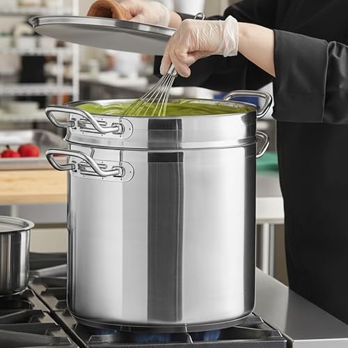 Miniatura 2 de Juego de 3 caldera doble de acero inoxidable de 16 cuartos de galón - Olla de cocción de vapor de acero inoxidable para derretir chocolate,