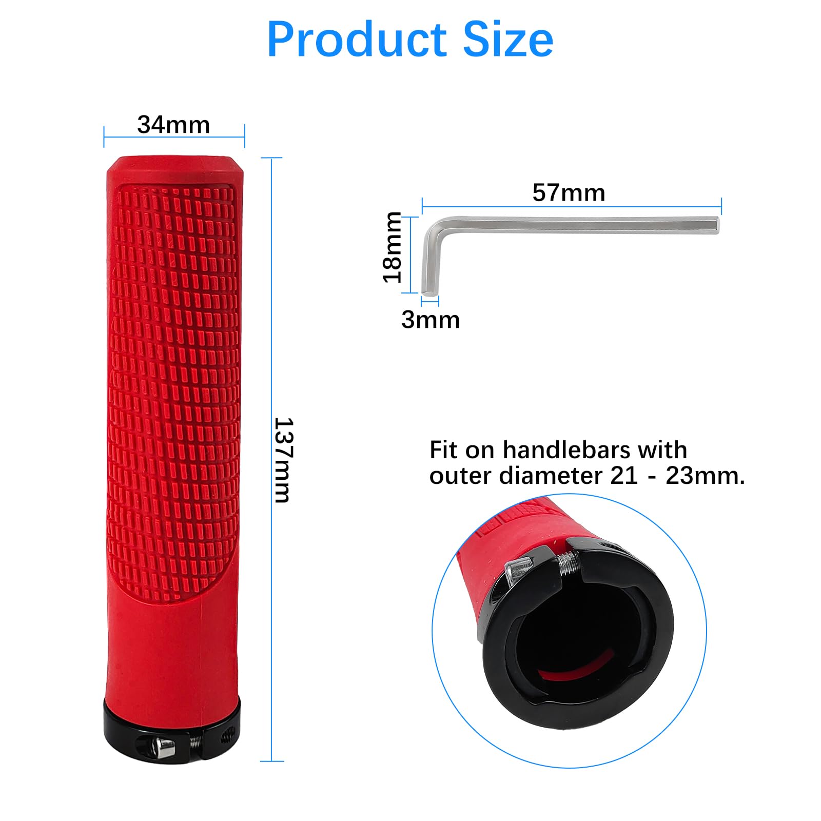 Manopole per Bici Ergonomico,Manubrio Universale per Bicicletta da 22mm,Adatto per Mountain Bike/Bici a Ruote Piccole/Bici da Strada/Bici Pieghevole/City Bike/Scooter