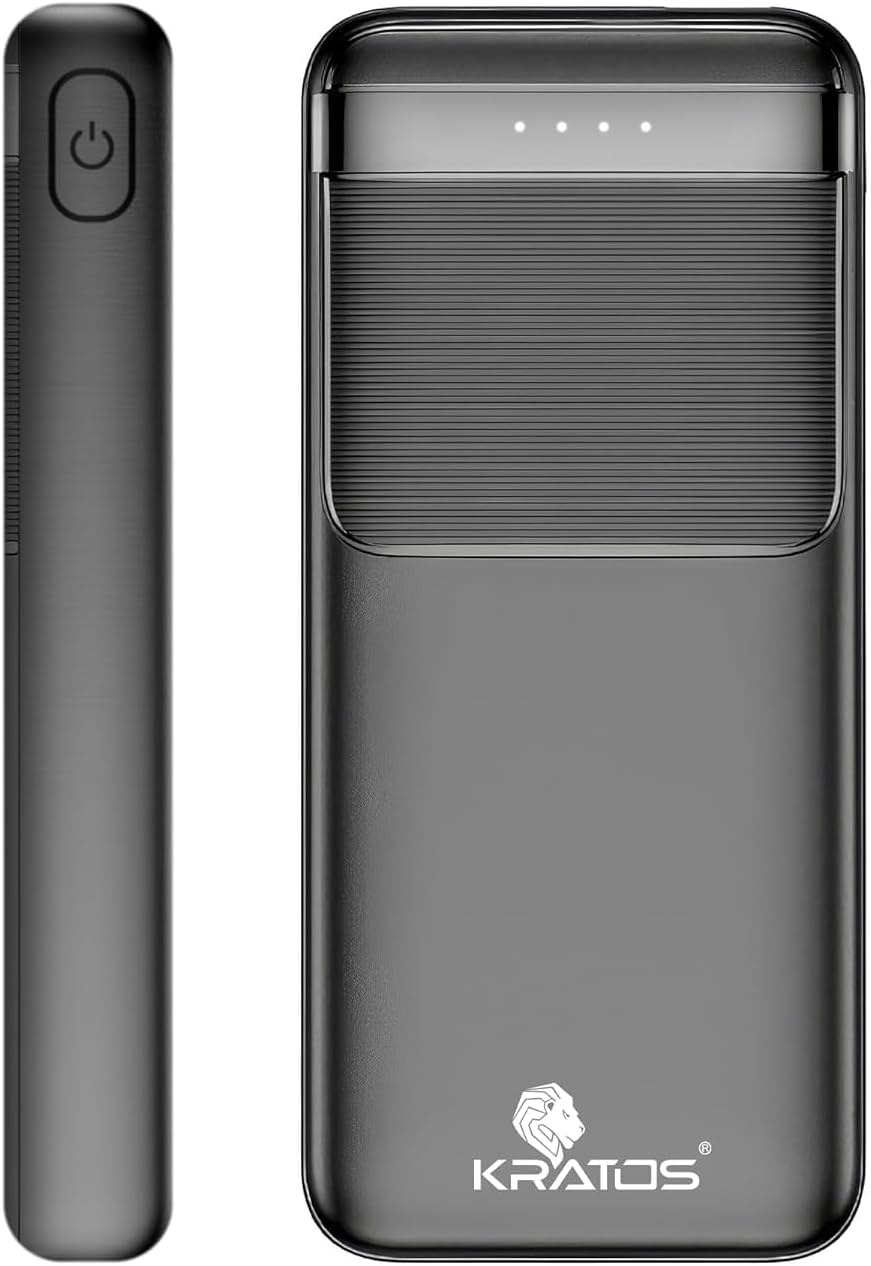 Kratos Legend Champ Power Bank 20000mAH, Fast Charging 22.5W, Triple Output, Dual USB & USB Type C Output & Input Quick Charge Power Bank for iPhone, Android & Other Phones,BIS Certified, Black