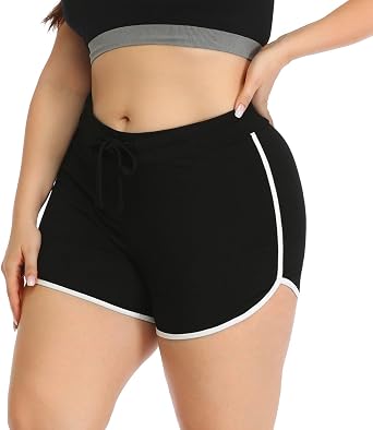 HDE Plus Size Dolphin Shorts for Women Running Workout Short Athletic Bottoms