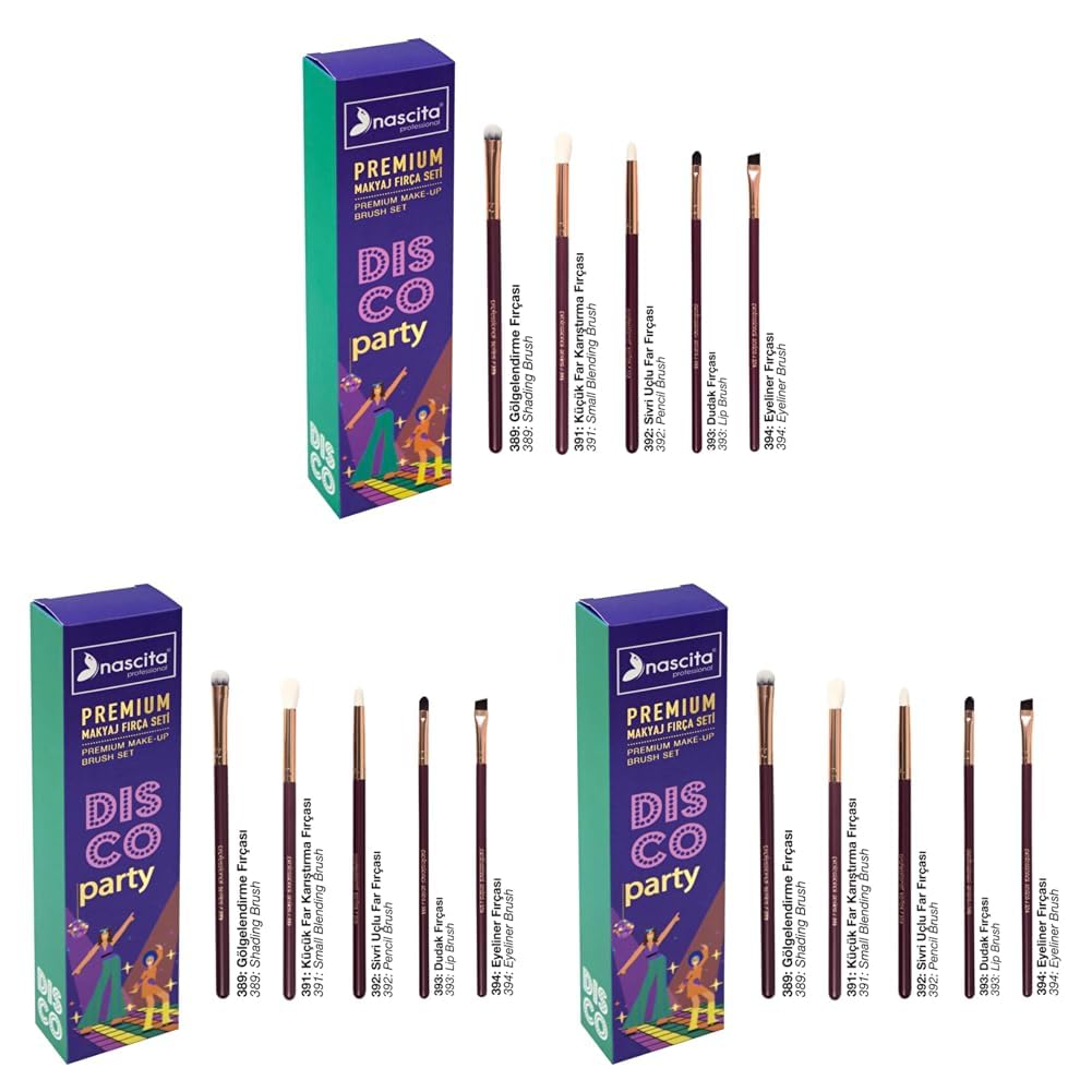 nascita Premium Göz Makyaj Fırça Seti - 01 (3 paketi)