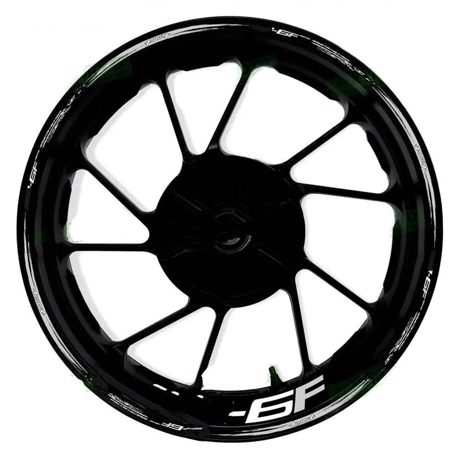 Reflective Motorcycle 17 Inch Front and Rear Wheel Stickers Fairing Hub Decals for Kawasaki for ER-6F for ER6F(Color12)