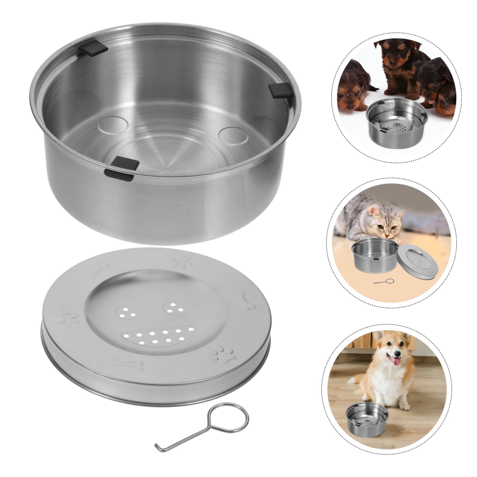 BESPORTBLE 5St Wassernapf für Hunde rostfrei edelstahlnapf Hunde Trinknapf wassernapf fur trinknapf napf großer wassernapf Auslaufsicherer Katzennapf näpfe