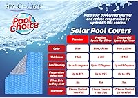 Vista 3 de Spa Choice 4 x 8 Ft Blue/Silver Commercial Space-Age Solar Pool Covers for Inground Pools, Pool Solar Cover, 10-Mil Thick, 10-Year Warranty, Made in