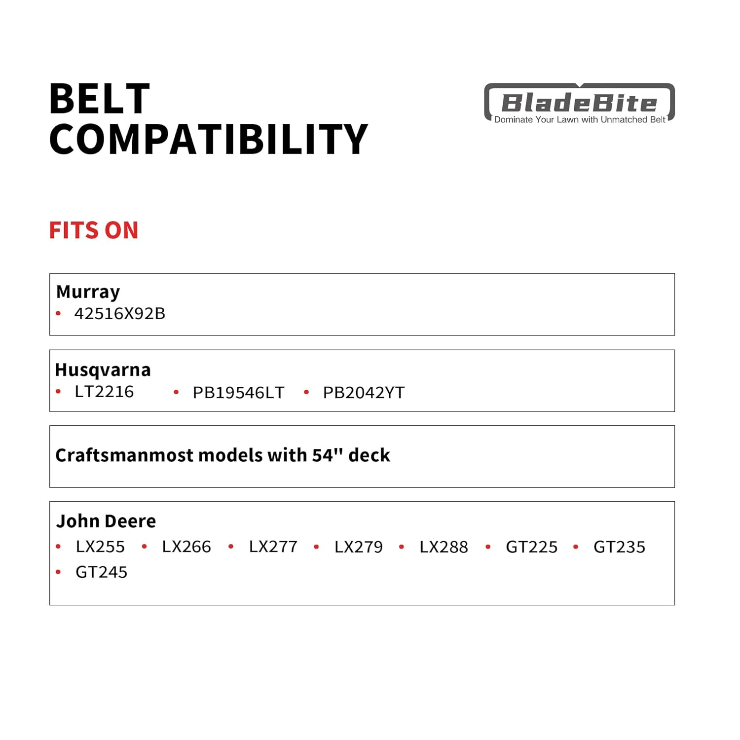 Deck/Drive Belt/Kevlar Cord / 1/2"x 97" - Compatible with AYP/Husqvarna 194346 532194346, Ariens 21546332, JD M140502, M144570, Gravely 07200015 Murray 037X87MA 37X87