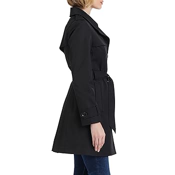 kate spade new yorkトレンチコート　ブラック Amazon.com: Kate Spade New York Women's Pleated Back Trench