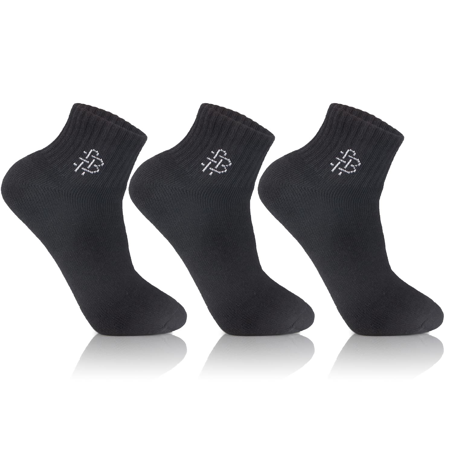 Men Cushioned Black Ankle-Length Joggers Sports Socks || Ankle length sports socks foe mens || Men's Low Cut Socks || Men's Socks- Pack of 3