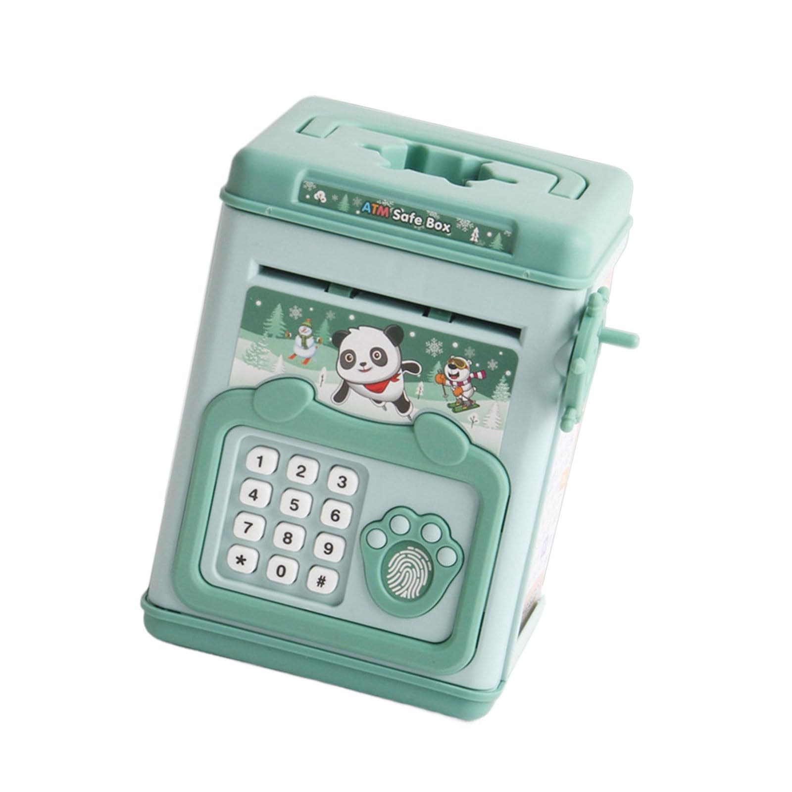 Intelligent Fingerprint Recognition Money Box Cash Storage with Password for Kids and Adults Double Cash Bedroom Coin