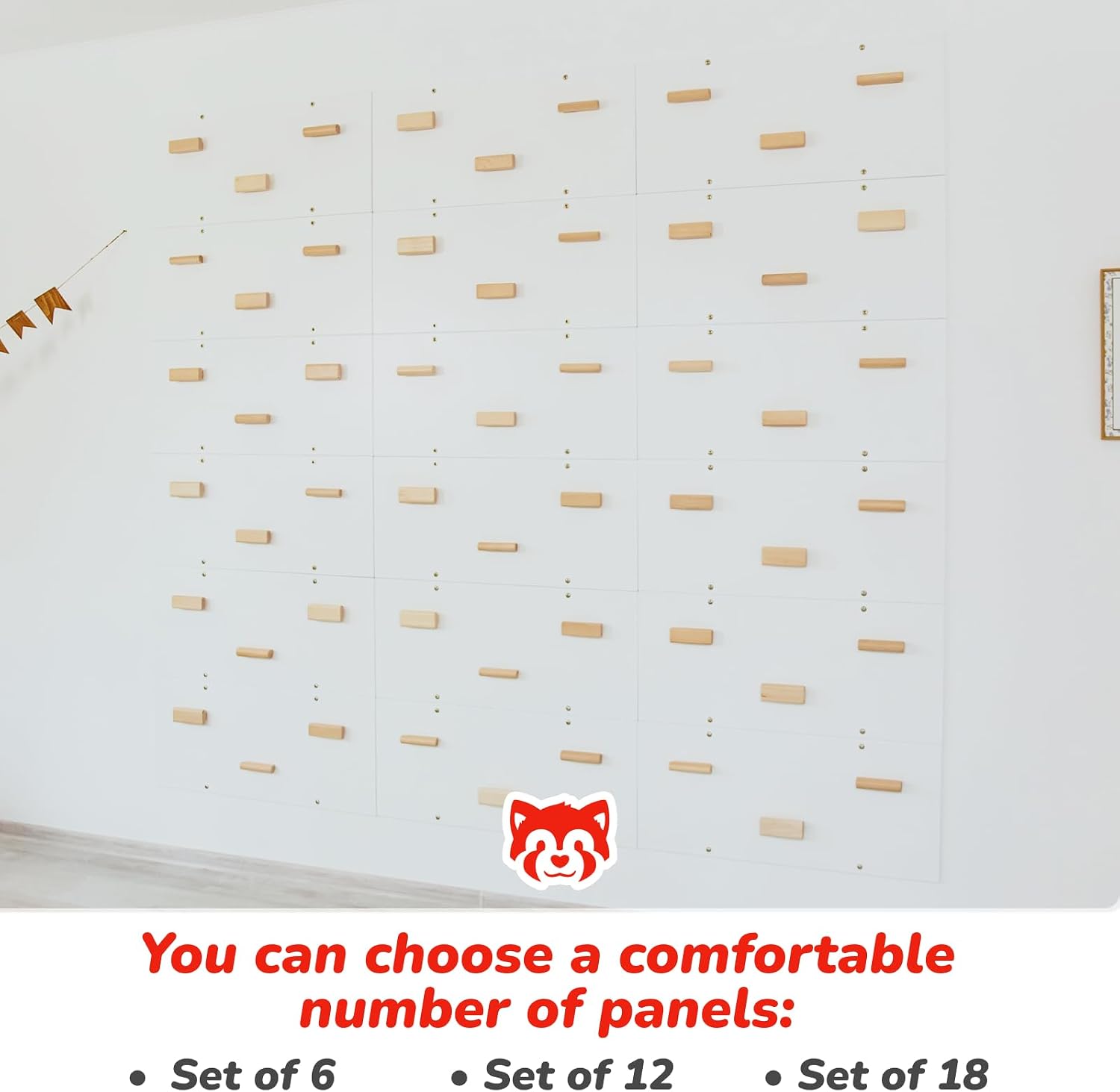 Wood And Hearts Indoor Rock Climbing Wall for Kids – Toddler Climbing Wall Panels with Wooden Climbing Holds, Montessori Sensory Play Equipment for Playroom, Preschool & Home Gym (Snow White)