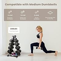 Vista 3 de LIONSCOOL Premium Solid Steel Dumbbell Rack Stand Only, A-Frame Portable Weight Storage Organizer with Optional Tray and Wheels, Perfect for Home