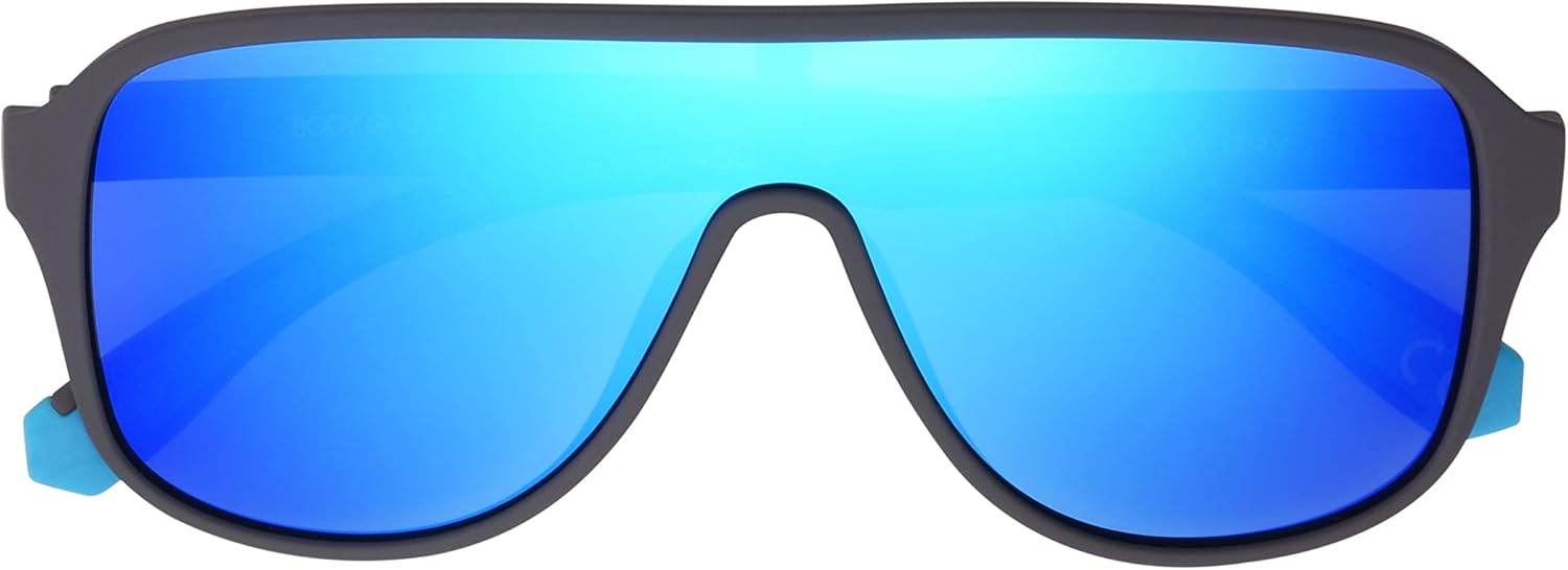 Body Glove Men's Bobby Polarized Shield Sunglasses, Grey, 130 mm