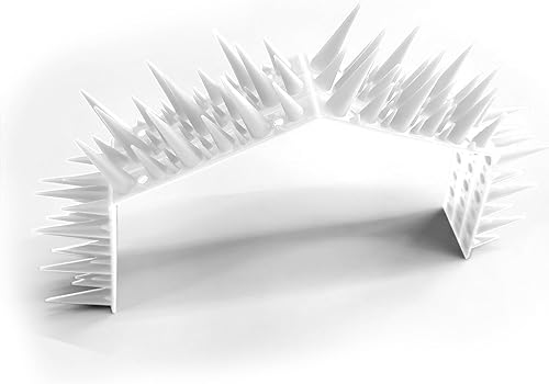 Miniatura 3 de BUGG OFF - Púas de pájaro negro y roedor, patrón único de espigas que disuade eficazmente a las molestas palomas, ardillas, mapaches. Se instala en