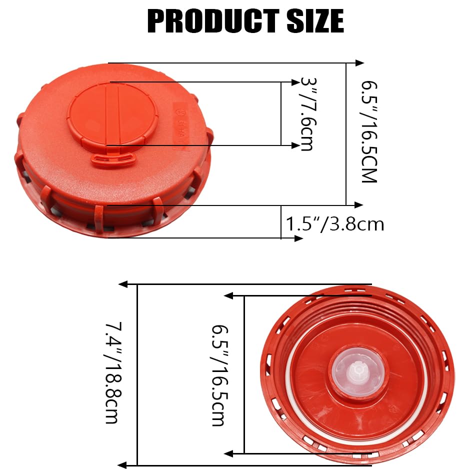 IBC Tank Lids Cover IBC Tote Lid Cap Water Tank Caps 163mm for Schutz Mauser,275-330 Gallon (Red Breathing Cover)