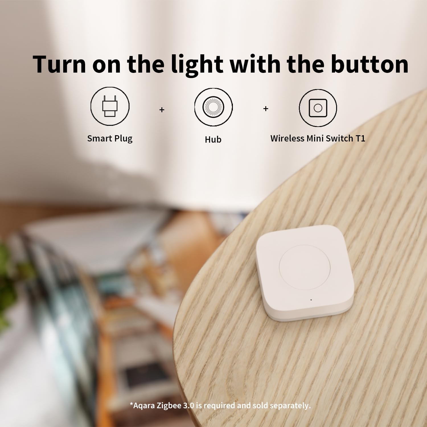 Aqara Botón Inalámbrico T1, Requiere AQARA HUB Zigbee 3.0