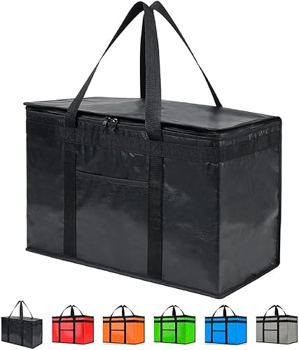 Bolsa de enfriador aislada y resistente XXL PRO de NZ home y calentador de alimentos para entrega y compras de comestibles con parte superior