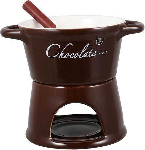 Miniatura 1 de Juego de calentador de mantequilla de cerámica de 1 pieza, olla de fusión de porcelana para queso de chocolate y fondue de mantequilla, incluye