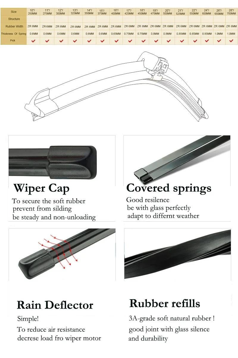 Kit Spazzole Tergicristalli Anteriori E Posteriori per A4 B8 2009 2010 2011 2012 2013-2016 Parabrezza Spazzole Auto