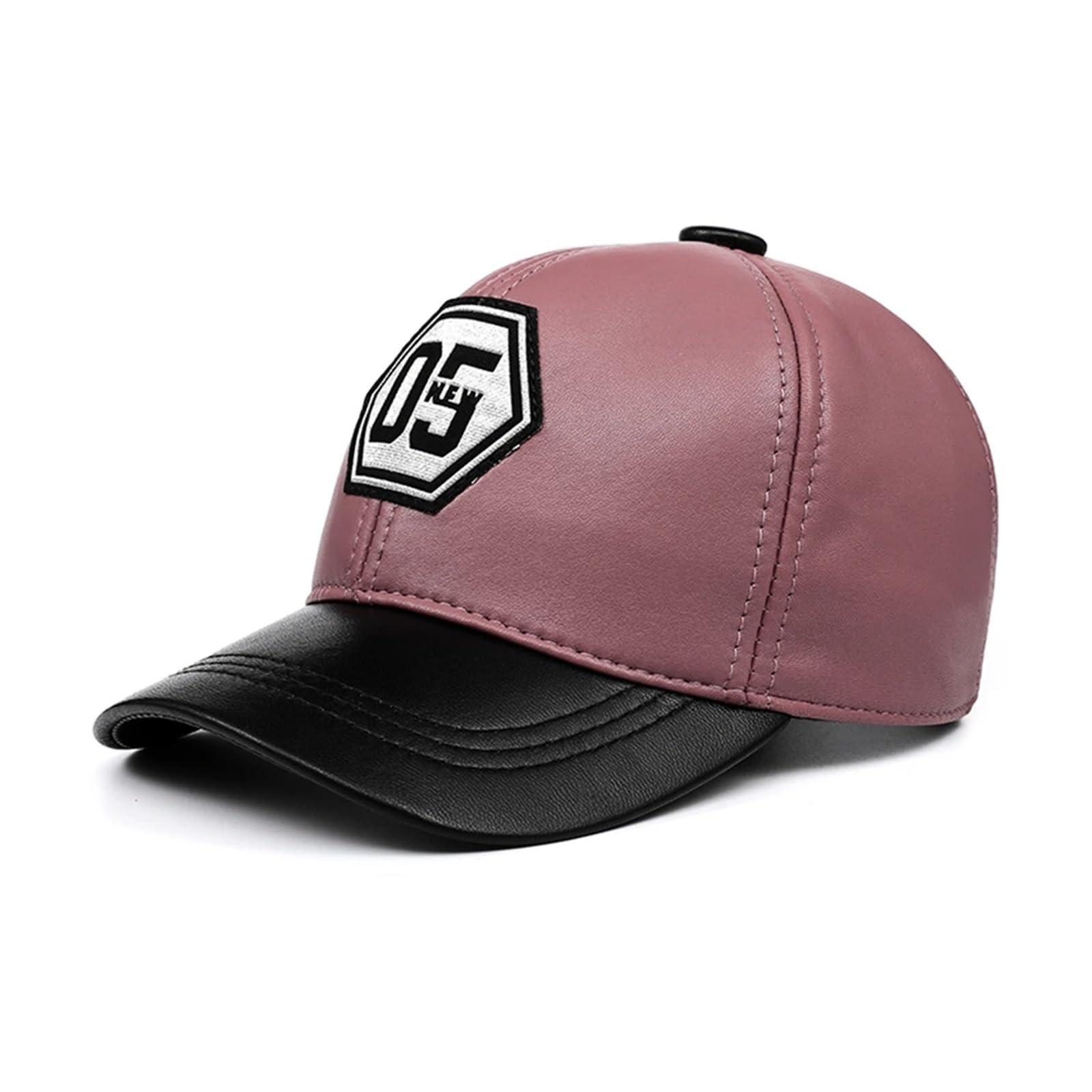 Genuine Leather Baseball Cap Men Women Blue Black Patchwork Male Female Winter Dad