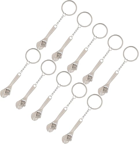 Miniatura 9 de GLOGLOW 10 piezas de mini herramienta de llave, llave de aleación Ti, llavero de metal, llavero colgante para llavero, bolsas, accesorios de