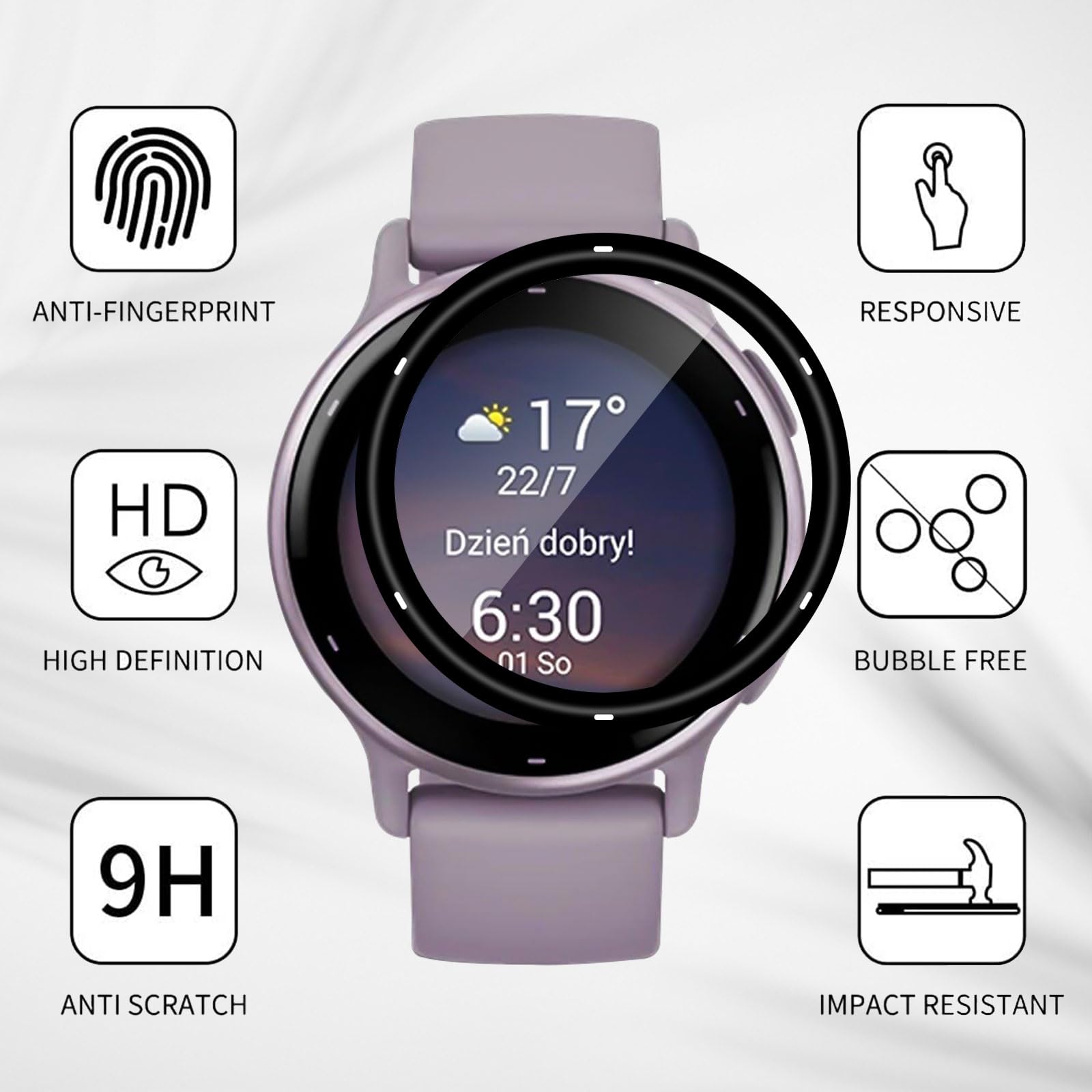 CONAPIKA Displayschutzfolie Für Garmin Vivoactive 5 - 3 Stück Mit Kratzschutz