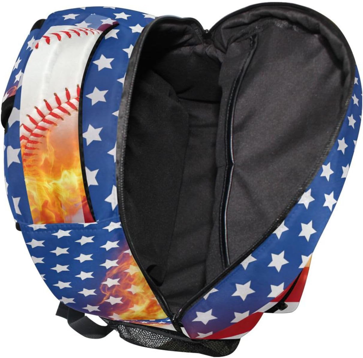 Blue Baseball Bookbags Chic 3th 4th 5th Grade School Backpacks Travel Laptop Daypack Bag Purse for Girls Boys Teens