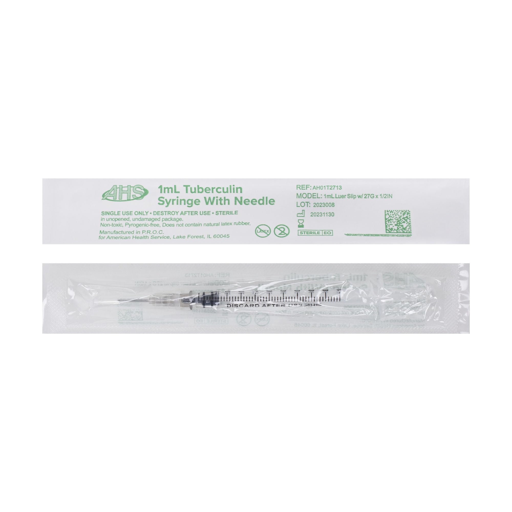 Generic 100 Pack, 1mL Tuberculin Syringes with Needle Luer S -4