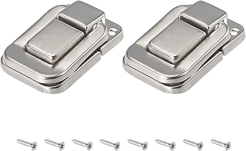 METALLIXITY Cerradura de cierre de palanca (1.890 in x 1.260 in), 2 unidades, pestillos de cerrojo de hierro, para gabinetes, cajas, maletas, tono