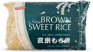 Shirakiku Sweet Brown Rice - Short Grain Japanese Style Rice with Low Calories and Dietary Fiber - P