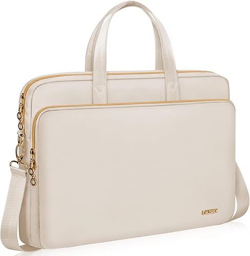 Miniatura 9 de Funda para laptop para mujeres y hombres, compatible con MacBook/Dell/HP/Acer/ASUS, maletín de transporte de hombro impermeable, rosa, 15.6-16