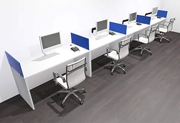 Four Person Modern Acrylic Divider Office Workstation Desk Set, of-CPN-SPB9