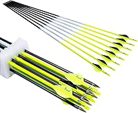 QunYing-Pinals Archery Carbon Arrows 28-30 Inch 300-400 Spine Hunting Practice for Compound Recurve Bow 12 Pack
