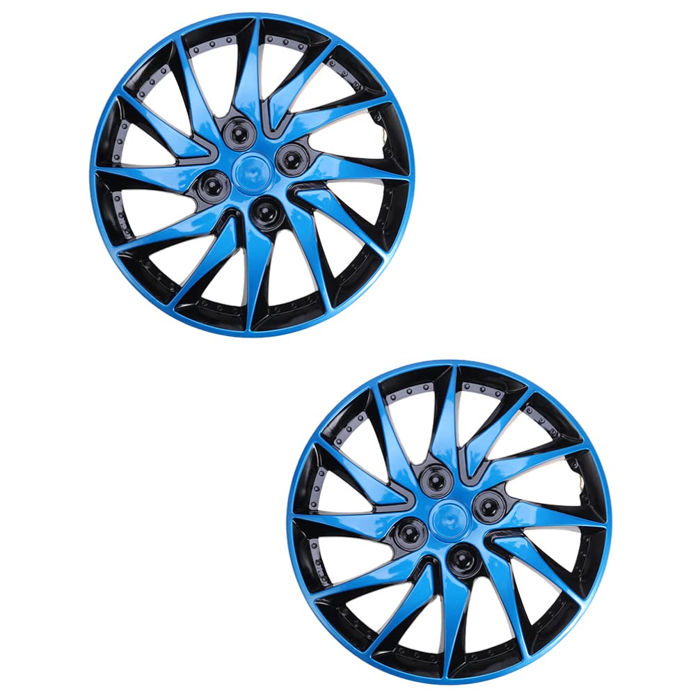 Enjoliveurs de Roue de Voiture 14 Pouces, 2 Pièces, PP Noir | Cache-moyeu Automobile, Protection de Jante en Acier, Installation Facile, Accessoires de Voiture pour Réfection
