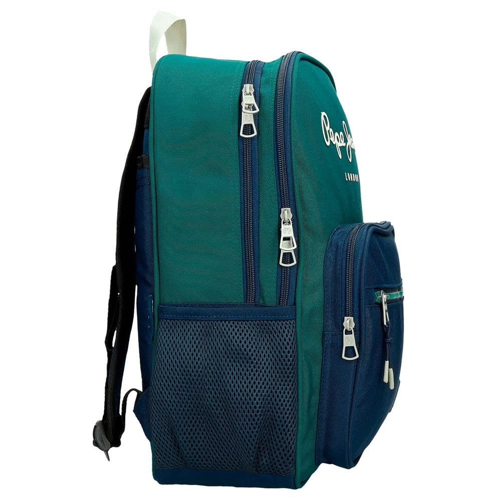Pepe Jeans Ben Mochila Escolar, Verde, 30x40x12 cms
