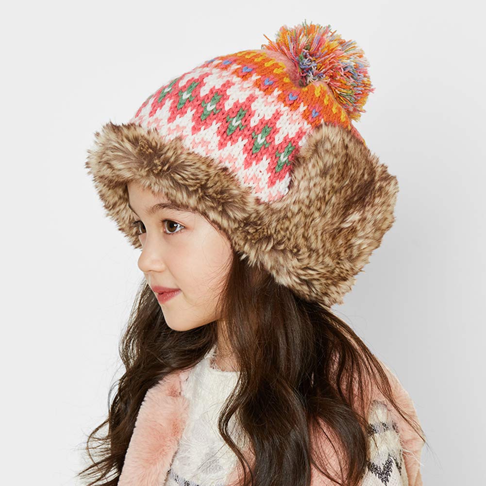Gorro de Punto Gorro de Invierno cálido para niños y niñas Gorro para niños pequeños Gorro con pompón, 6-9 años Household faucets