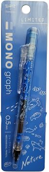 Tombow MONO Graph Mekanik Kurşun Kalem, 0,5mm, Mavi, Plastik Gövde, Klip Nokta ve Frenok Mekanizması, Japonya Yapımı