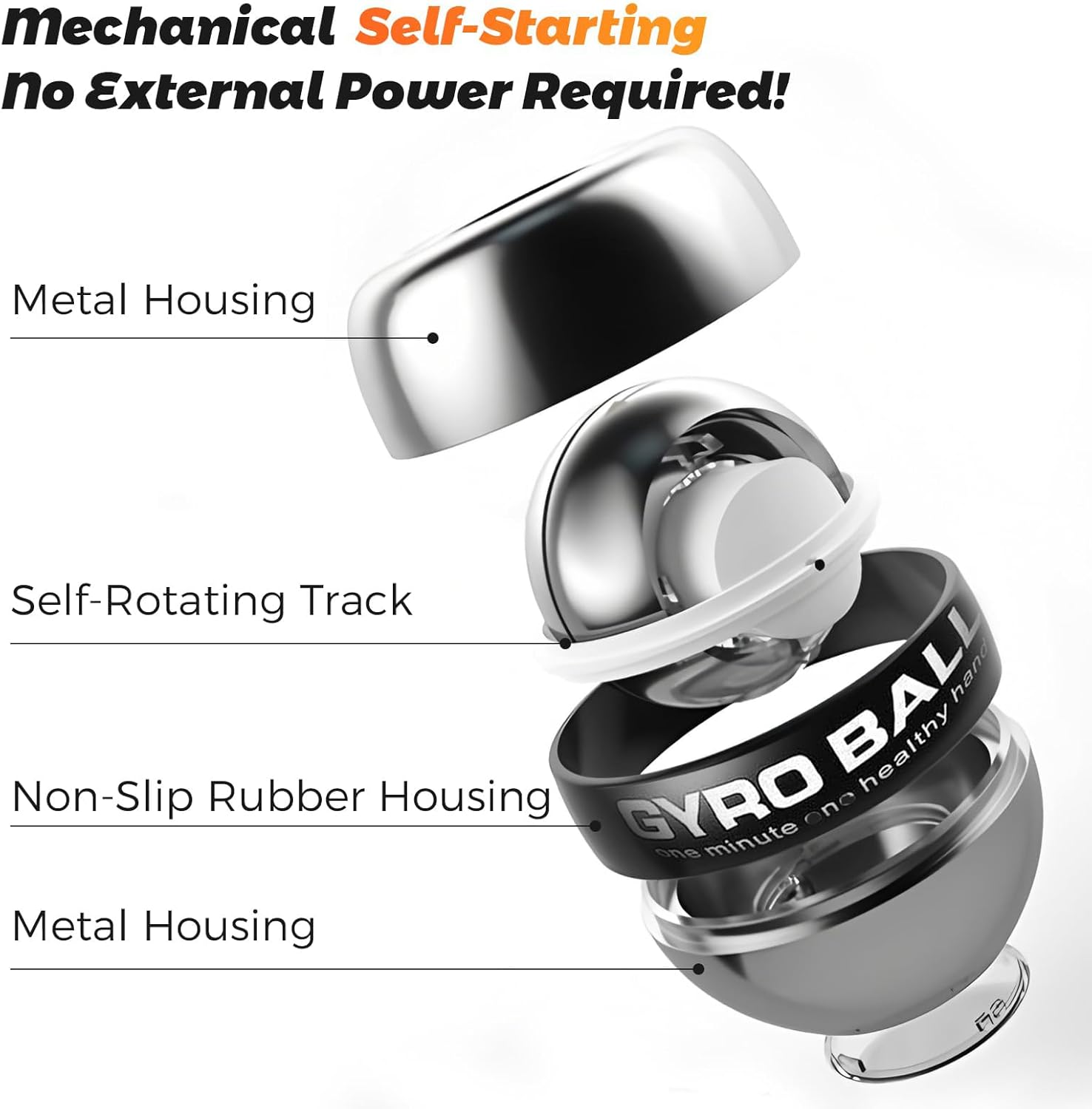 2026 Upgraded Metal Vital Wrist Ball,Torque Ball Hand Exerciser,Gyro Ball,Enhance Grip Strength,Hand Strengthening Devices With Led Lights For Strengthen Arms,Bones And Muscles,About 11.5 oz