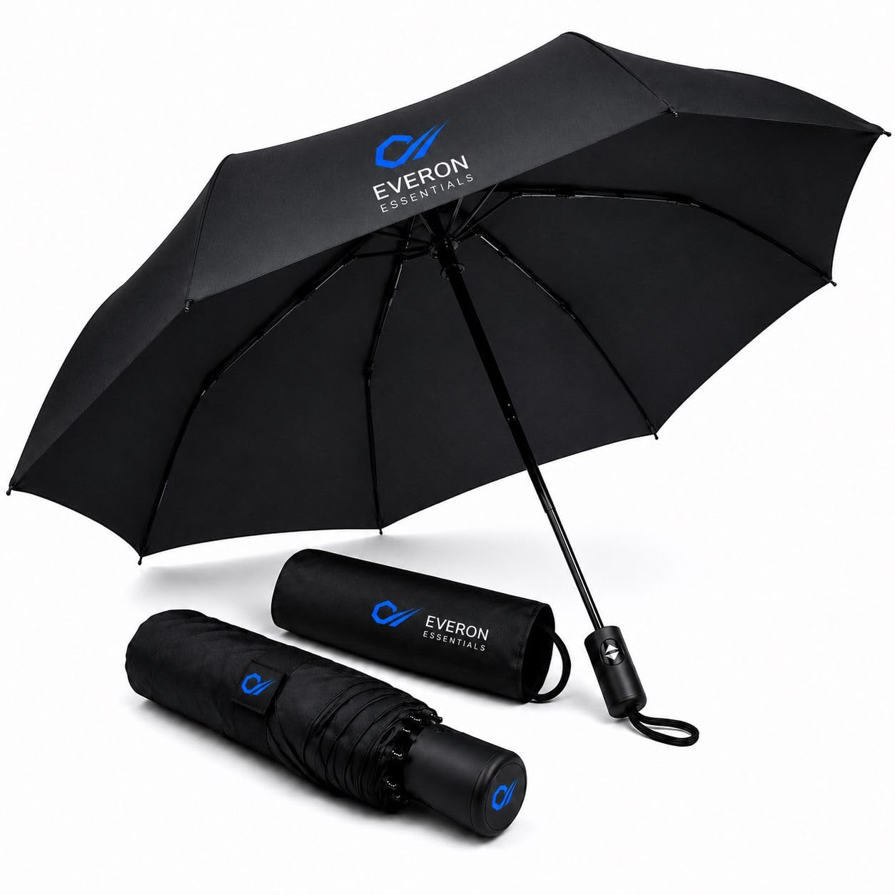 UrbanShield™ Automatic Travel Umbrella for Men & Women | UV 50++ Protection | Windproof Fiberglass Ribs | One-Touch Auto Open & Close | 46-inch Canopy Arc | Compact 3-Fold Folding Umbrella | Black-image-10