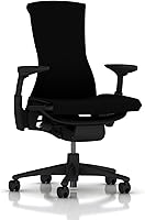 Herman Miller Embody Ergonomic Office Chair - Black Rhythm Fabric, Fully Adjustable Arms, Carpet Casters