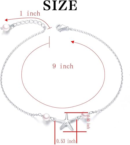 Miniatura 7 de ALPHM - Tobillera para de plata esterlina ajustable, para mujer