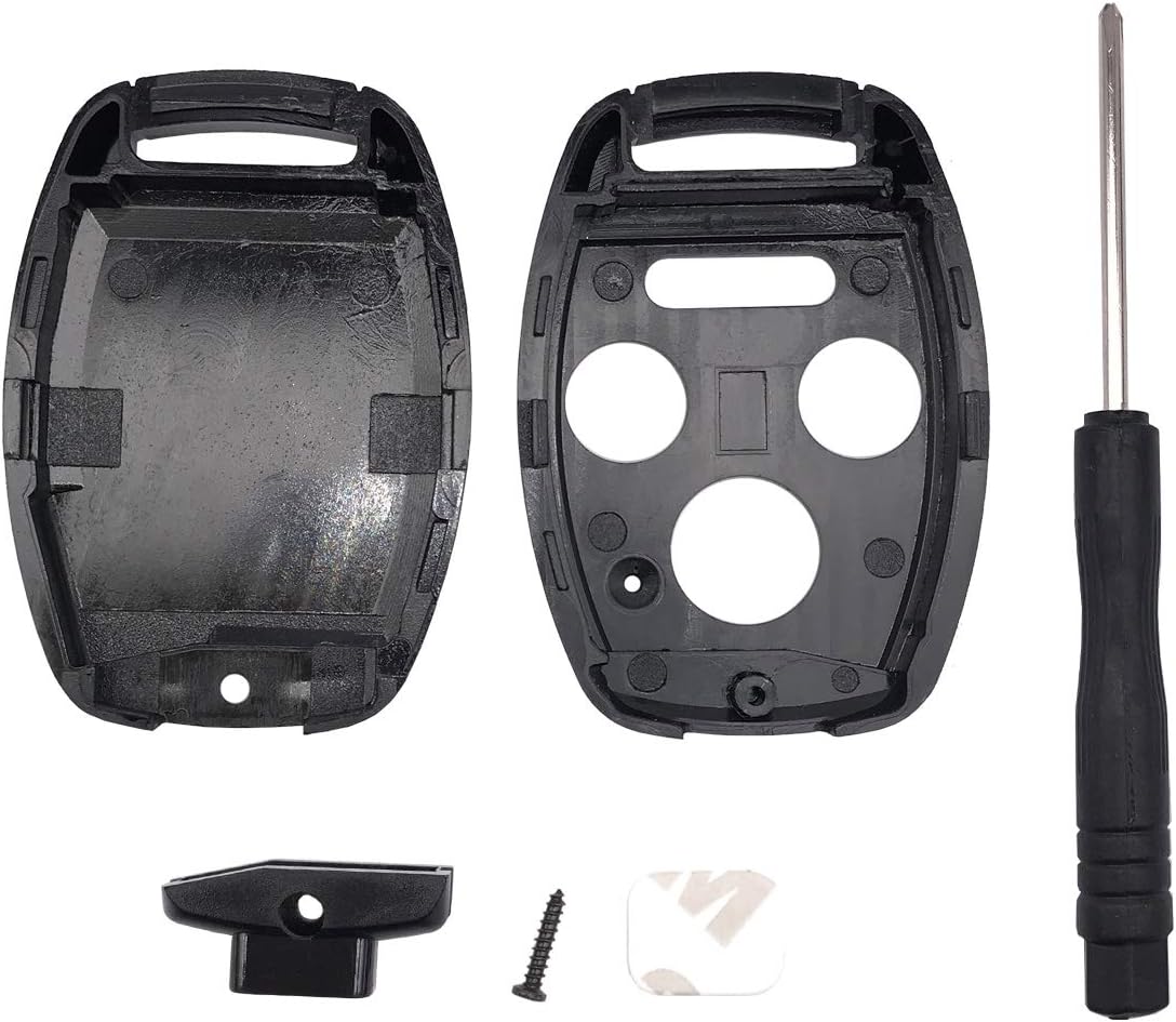 Pack 2 Horande Replacement Key Fob Cover Case fit for Honda 2003-2014 Accord 2005-2006 CR-V Ridgeline 2006-2013 Civic 2009-2015 Pilot Keyless Entry Key Fob Shell 3+1 Buttons