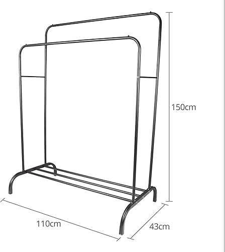 Miniatura 3 de Perchero de acero inoxidable resistente con doble riel, organizador de ropa, estante de almacenamiento colgante para vestidor o dormitorio, colgador