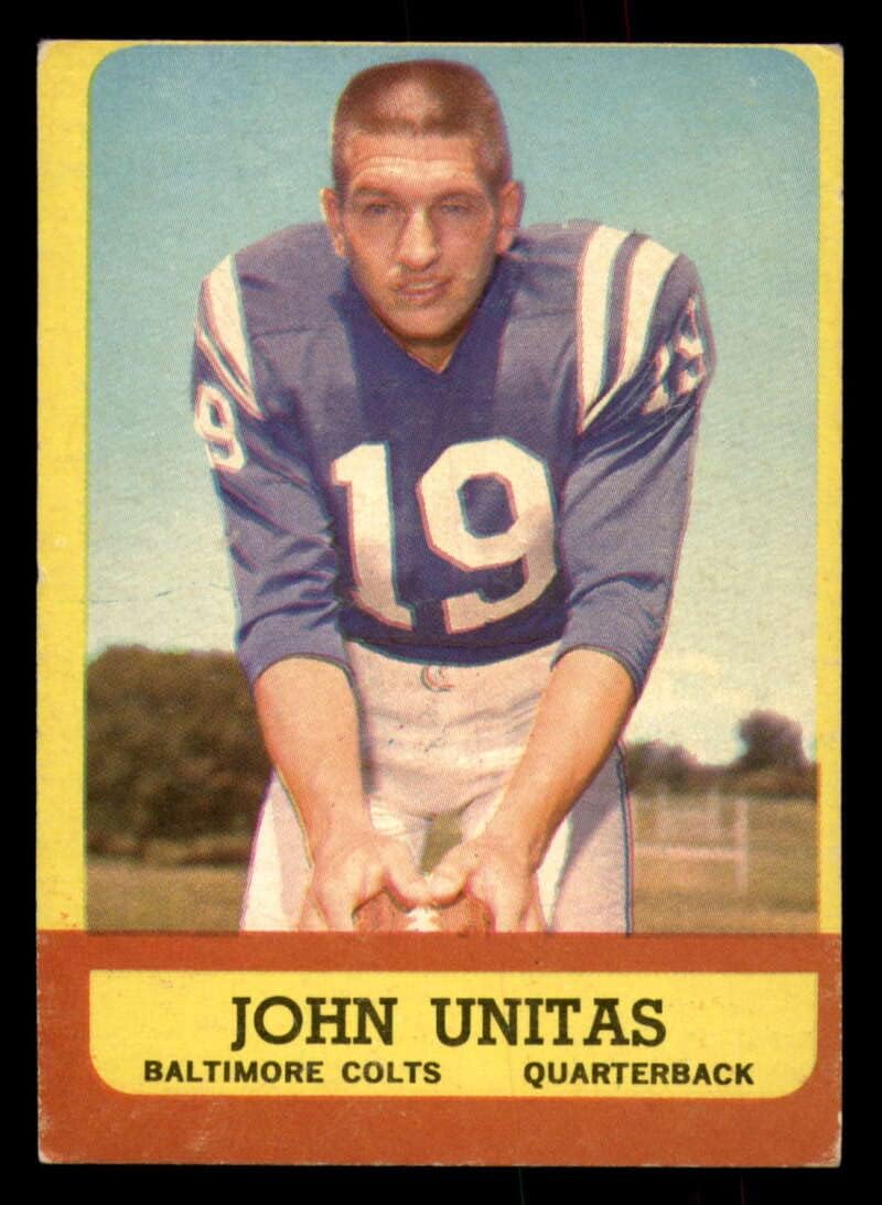Football NFL 1963 Topps #1 Johnny Unitas miscut Colts